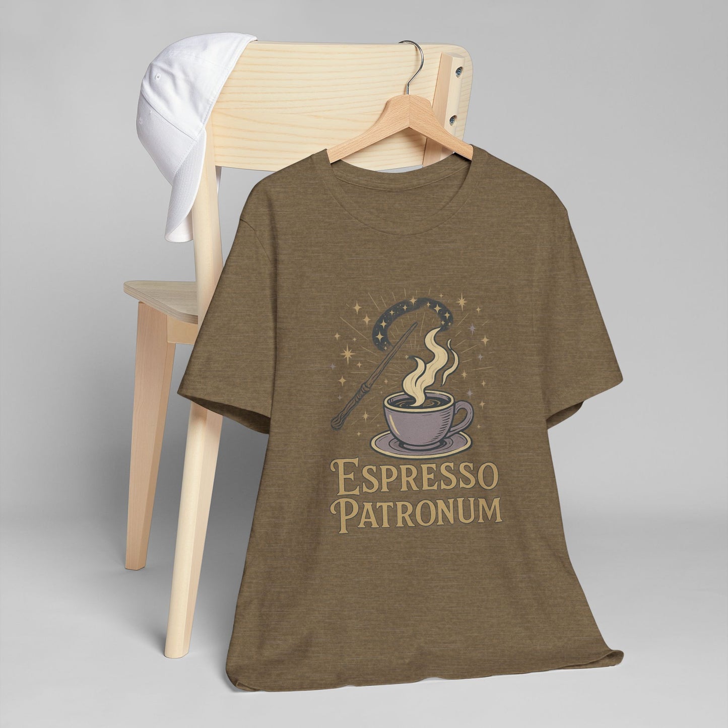 Espresso Patronum T-Shirt - Magical Coffee Tee, Gift for Coffee Lovers, Unisex Wizarding Apparel, Perfect for Casual Wear and Events