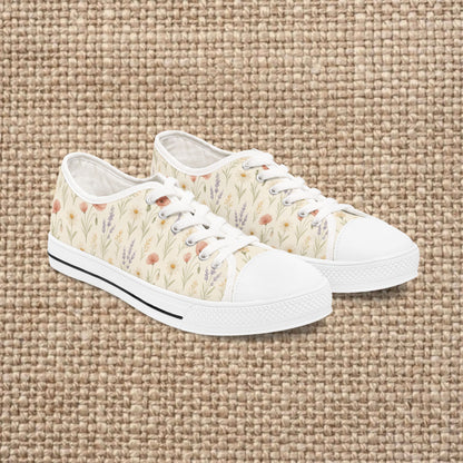 Floral Women's Low Top Sneakers | Cute Casual Shoes, Spring Fashion, Everyday Wear, Gift for Her, Comfort Sneakers