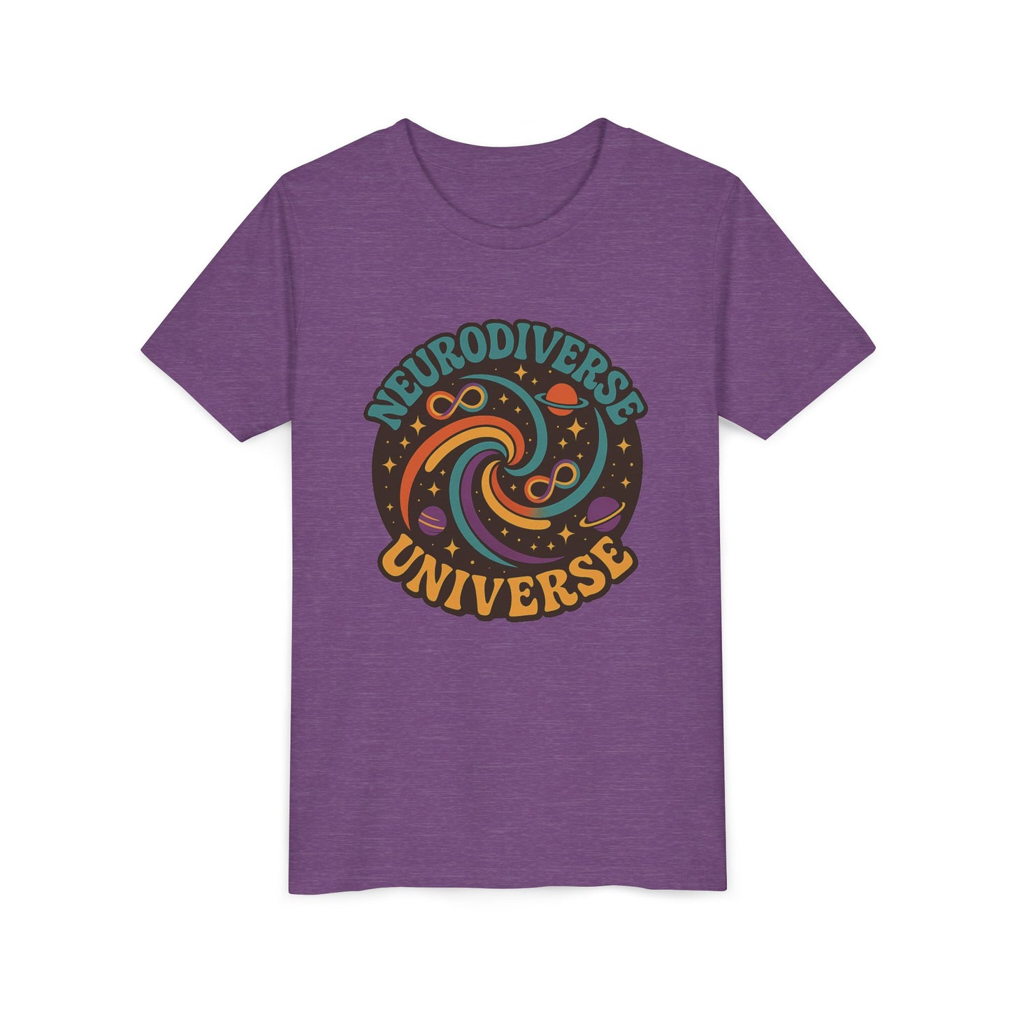 Neurodiverse Universe Youth Tee, Cool Children's T-Shirt, Educational Apparel, Gift for Kids, Space-themed Youth Shirt