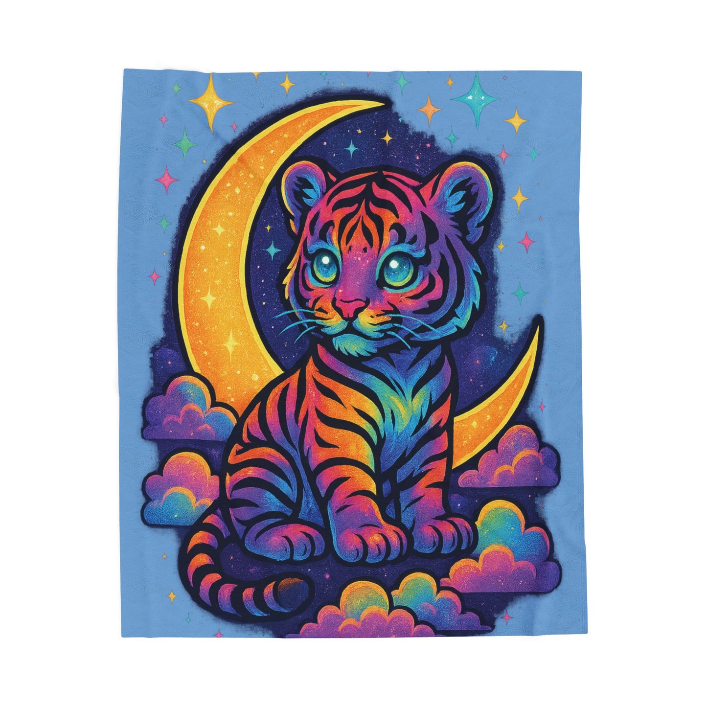 Whimsical Tiger Plush Blanket - Cozy Throw for Kids, Nursery Decor, Gift for Animal Lovers, Sleepovers, and Birthday Celebrations