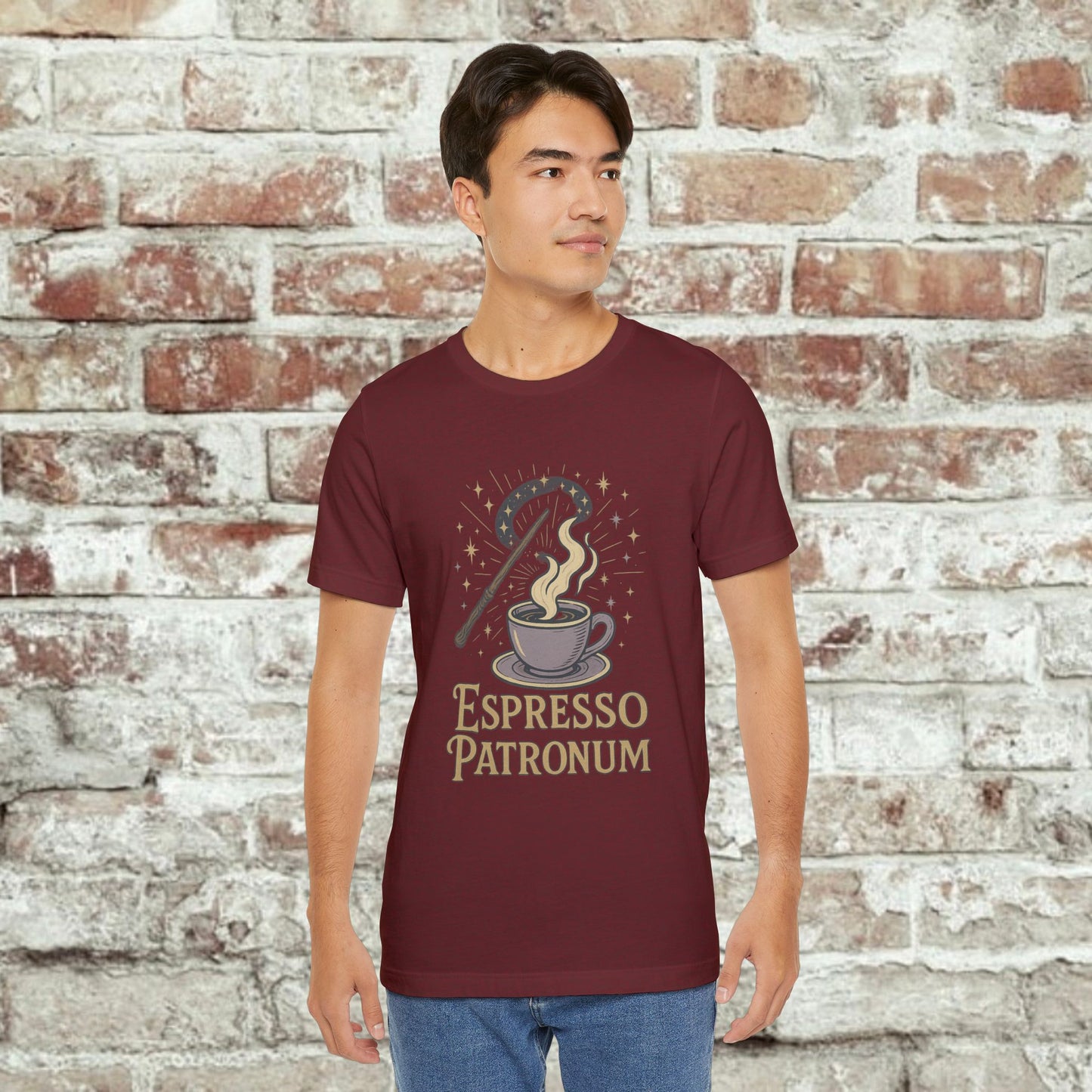 Espresso Patronum T-Shirt - Magical Coffee Tee, Gift for Coffee Lovers, Unisex Wizarding Apparel, Perfect for Casual Wear and Events