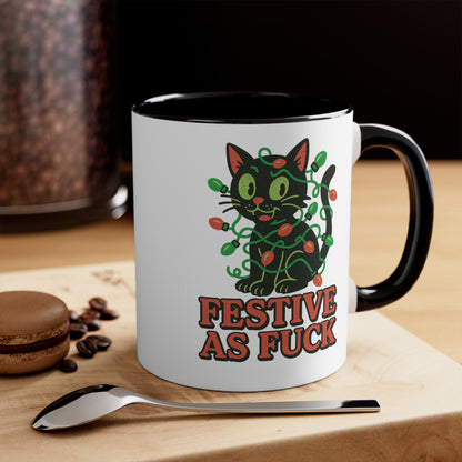 Festive Accent Mugs - Whimsical Holiday Drinkware, Christmas Gift, Cozy Coffee Mug, Unique Housewarming Present, Cute Tea Cup