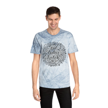 Colorful Graphic Tee for Relaxed Days, Not Today Bitch Shirt, Unisex Tie-Dye T-Shirt, Casual Everyday Wear, Quirky Gift Idea
