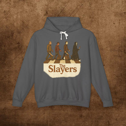 Unisex Lightweight Hooded Sweatshirt - 'The Slayers' Graphic Tee, Perfect for Halloween, Gift for Fans, Casual Wear, Street Style