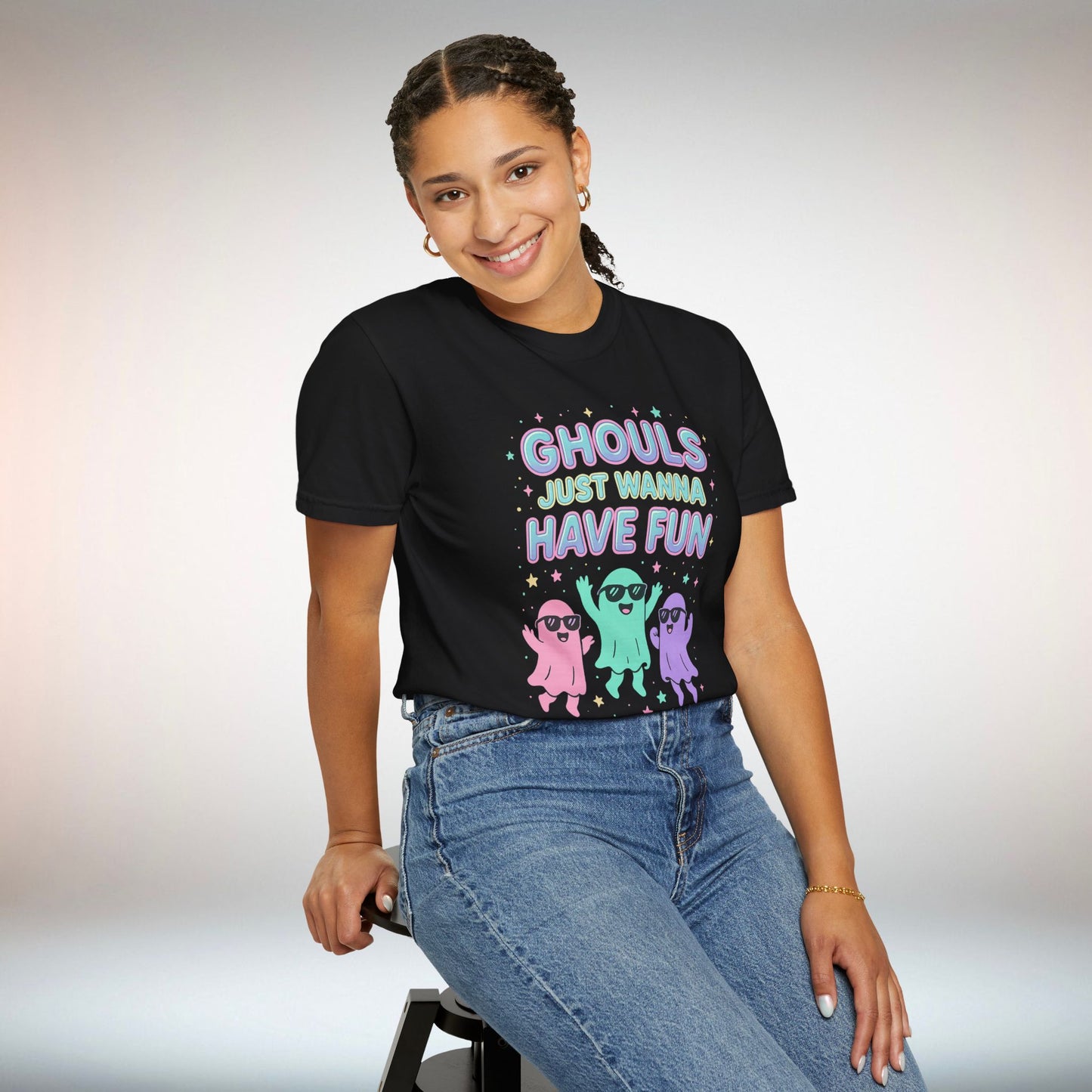 Fun Ghouls Graphic T-Shirt, Halloween Shirt, Unisex Tee, Ghost Lovers Gift, Party Apparel, Cute Summer Outfit