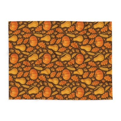 Cozy Autumn Fleece Blanket - Pumpkin and Gourd Design, Fall Decor, Halloween Gift, Warm Throw, Seasonal Home Accessory, Thanksgiving