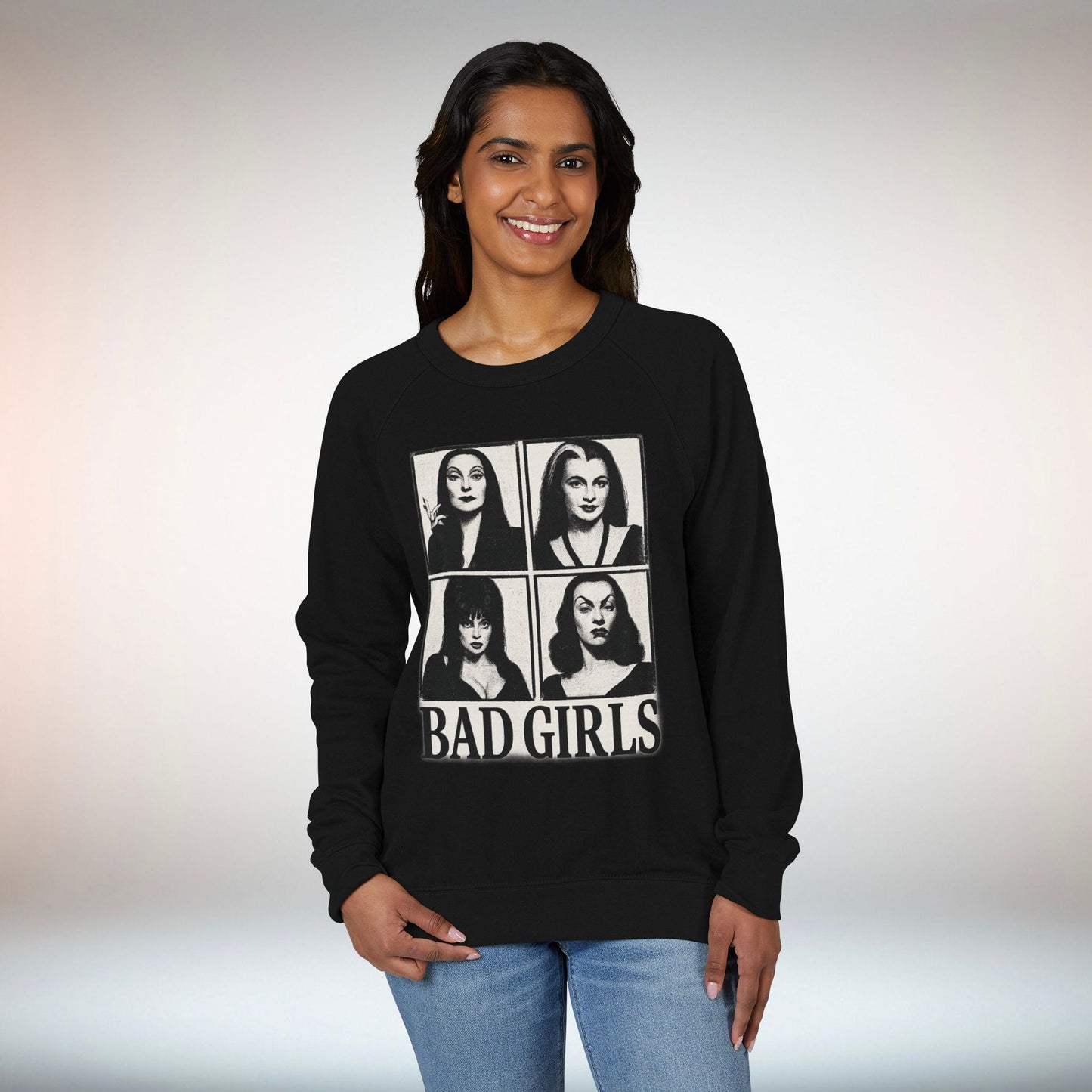 Unisex Bad Girls French Terry Raglan Crewneck Sweatshirt, Cozy Casual Wear, Perfect for Fall, Halloween, and Everyday Style, Unique [...]