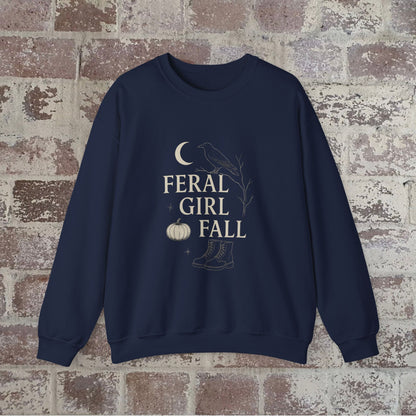Feral Girl Fall Sweatshirt | Cozy Autumn Crewneck | Perfect for Halloween, Harvest Celebrations, Gift for Nature Lovers, Unisex Style