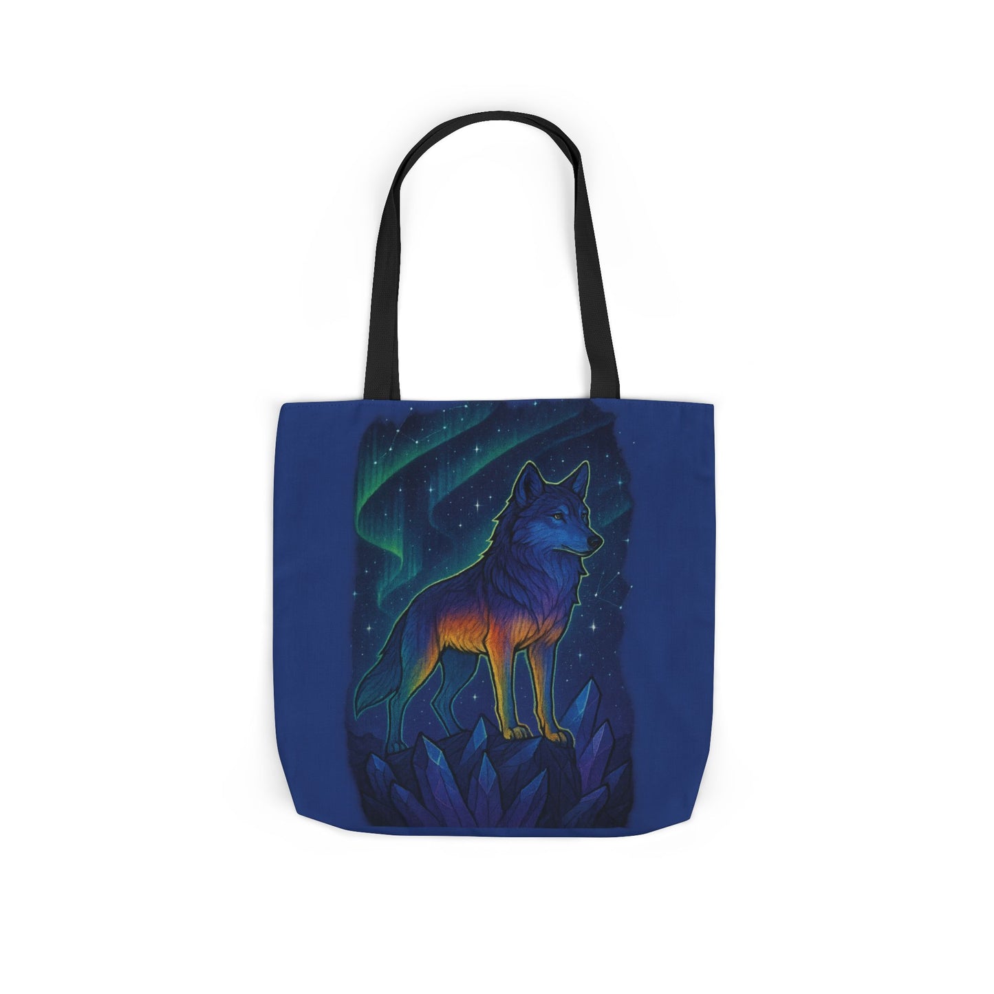 Wolf Art Canvas Tote Bag, Eco-Friendly Shopping Bag, Nature Lover's Gift, Reusable Tote, Wild Wolf Design, Colorful Straps