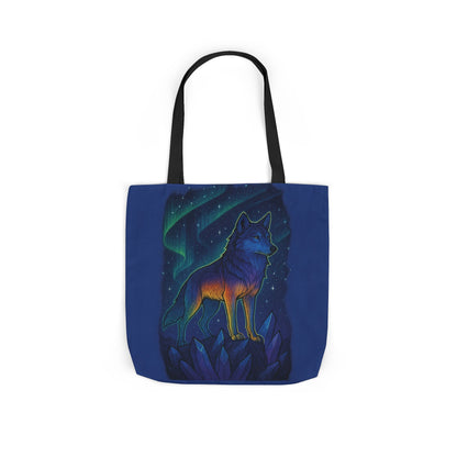 Wolf Art Canvas Tote Bag, Eco-Friendly Shopping Bag, Nature Lover's Gift, Reusable Tote, Wild Wolf Design, Colorful Straps