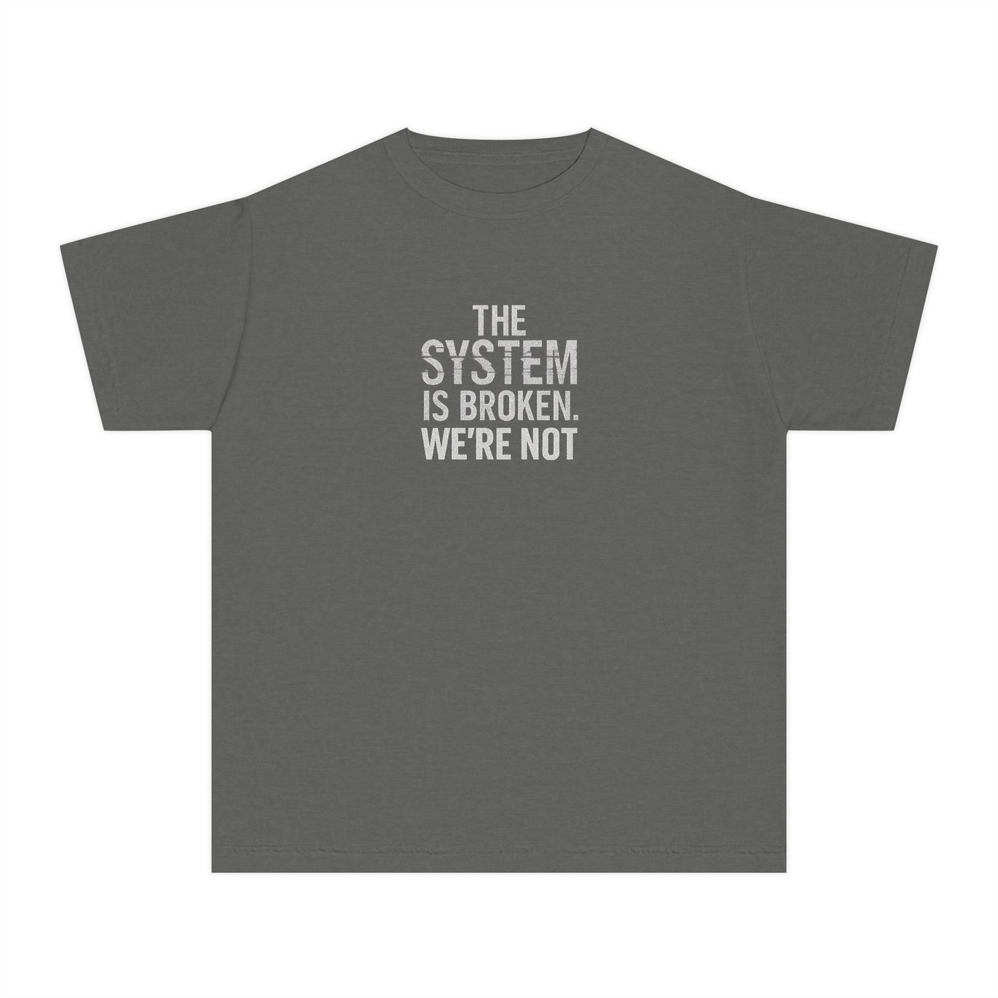 Youth Graphic Tee - The System is Broken, We're Not - Trendy Statement Shirt for Young Activists, Gifts for Teens, Social Justice [...]