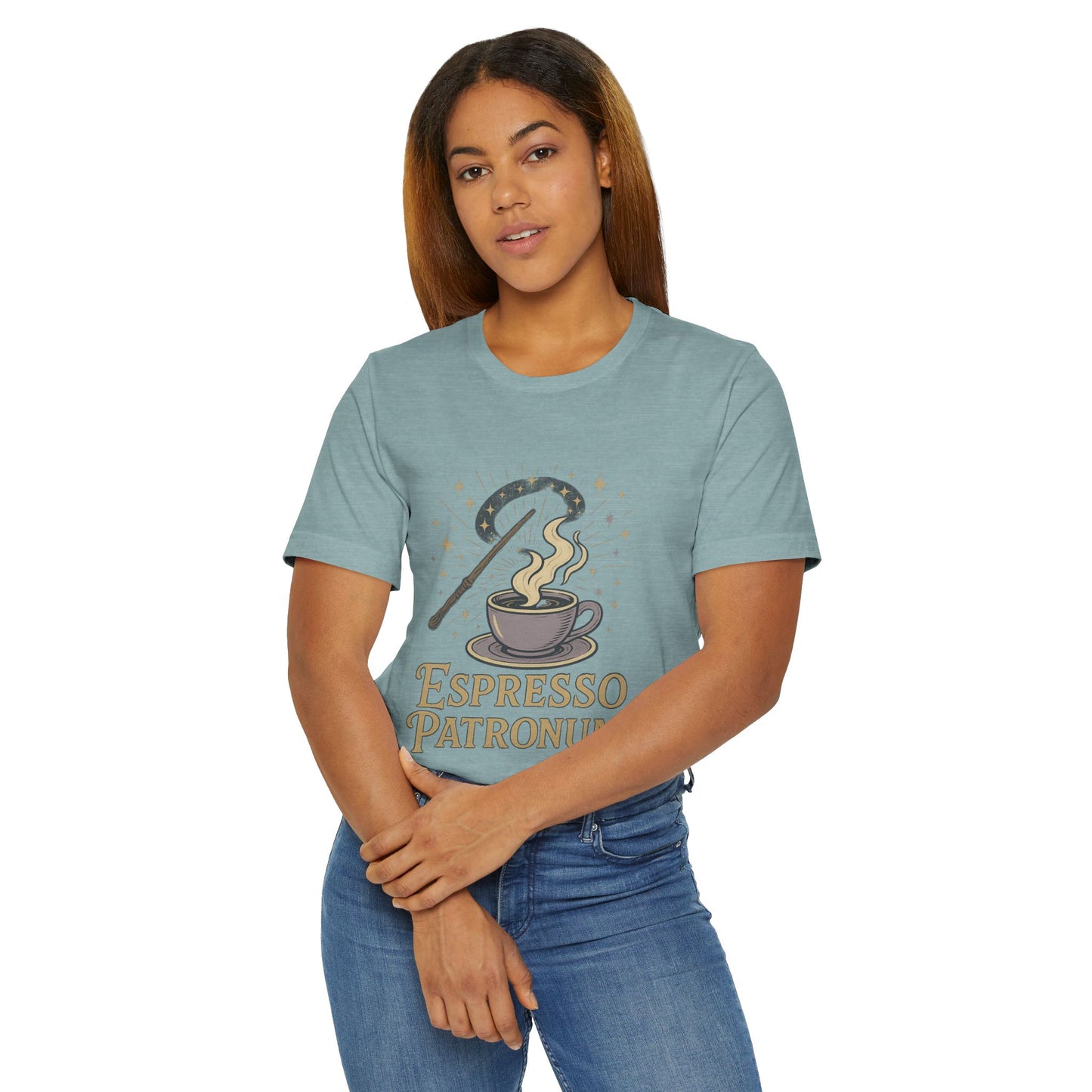 Espresso Patronum T-Shirt - Magical Coffee Tee, Gift for Coffee Lovers, Unisex Wizarding Apparel, Perfect for Casual Wear and Events