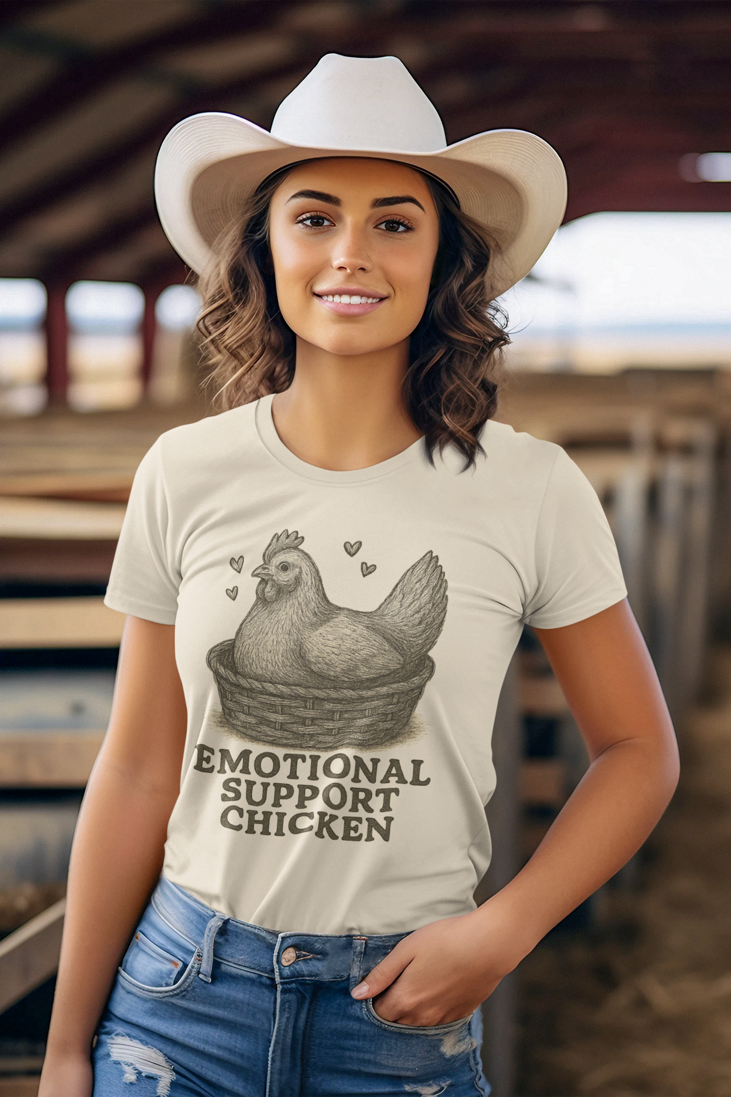 Emotional Support Chicken T-Shirt, Funny Chicken Tee, Farm Animal Gift, Quirky Humor Shirt, Cute Casual Wear, Unisex Apparel
