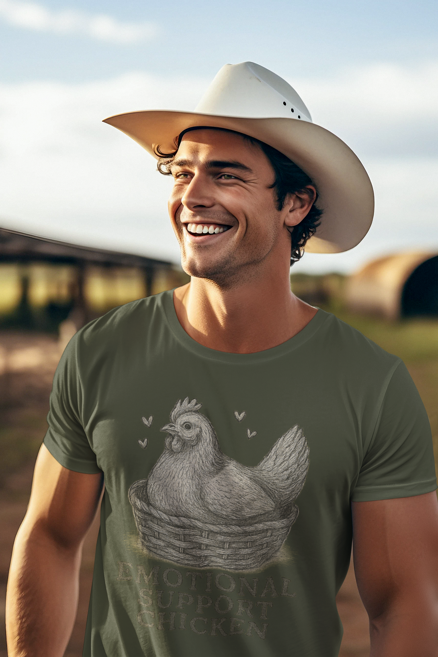 Emotional Support Chicken T-Shirt, Funny Chicken Tee, Farm Animal Gift, Quirky Humor Shirt, Cute Casual Wear, Unisex Apparel