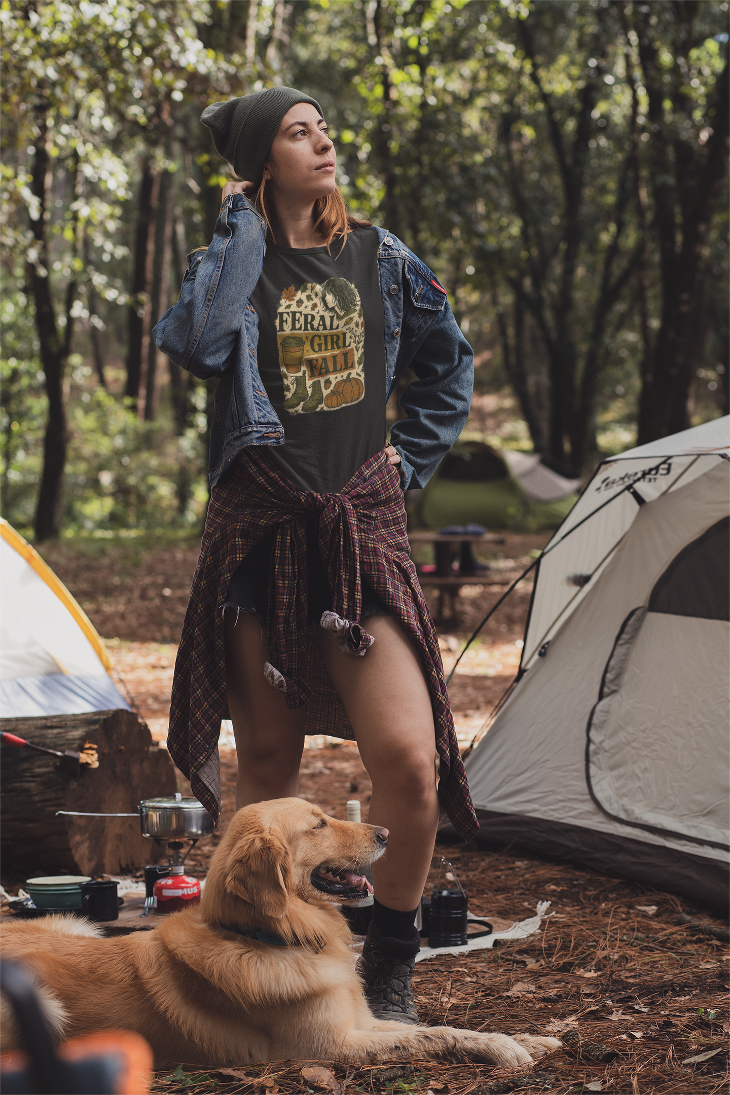 Feral Girl Fall T-Shirt, Vintage Mineral Wash Tee, Cozy Autumn Apparel, Trendy Graphic Tee for Fall Lovers, Perfect for Halloween