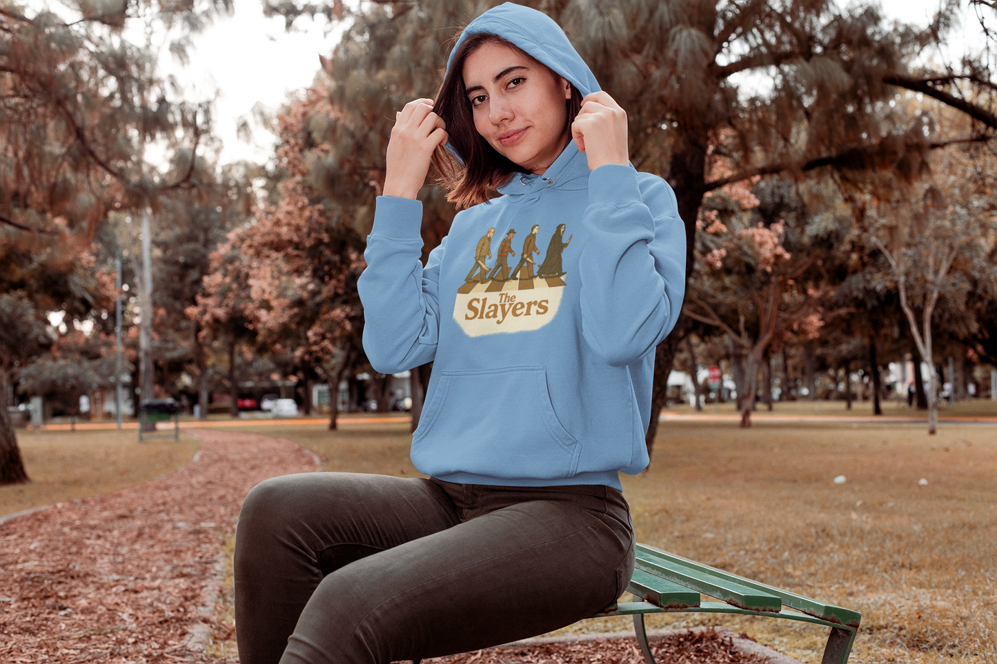 Unisex Lightweight Hooded Sweatshirt - 'The Slayers' Graphic Tee, Perfect for Halloween, Gift for Fans, Casual Wear, Street Style