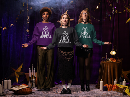Hex Appeal Crewneck Sweatshirt | Cozy Witchy Apparel for Spooky Vibes, Perfect for Halloween, Gift for Witches, Casual Wear, Fall Fashion