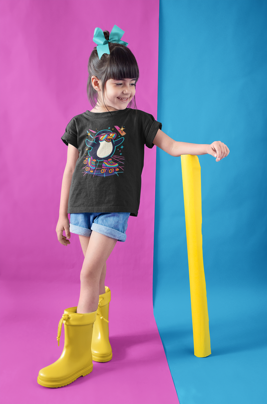 Roller Skating Penguin Kids Tee, Fun Summer Shirt, Birthday Gift, Playful Graphic, Cute Kids Apparel