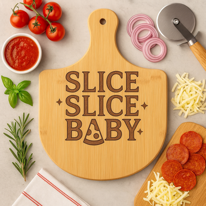 Engraved Bamboo Pizza Board with 'Slice Slice Baby' Engraving - Perfect for Pizza Lovers, Kitchen Decor, Housewarming Gift, Party [...]