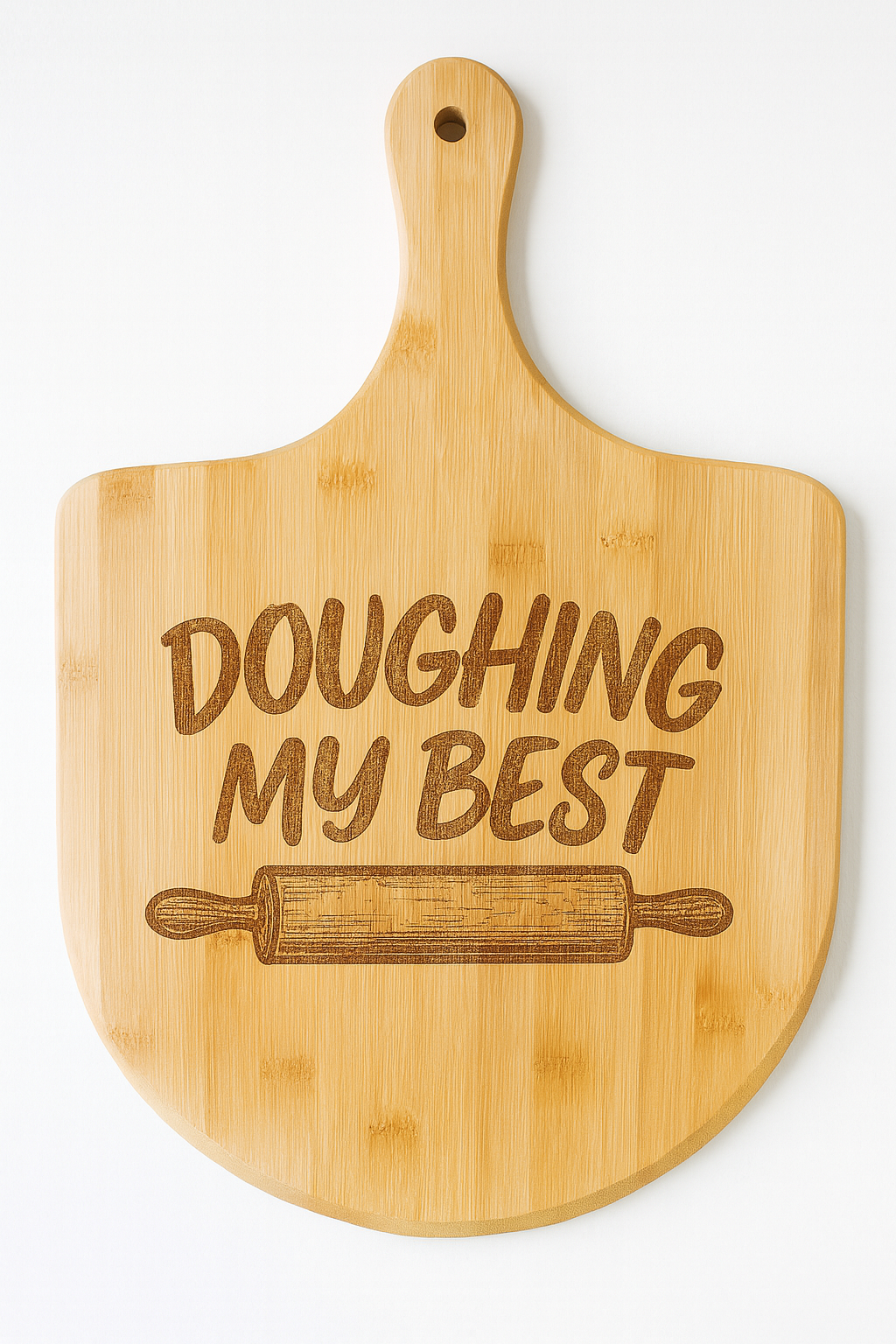Engraved Bamboo Pizza Board, Personalized Pizza Cutting Board, Custom Kitchen Gift, Doughing My Best, Home Chef Gift