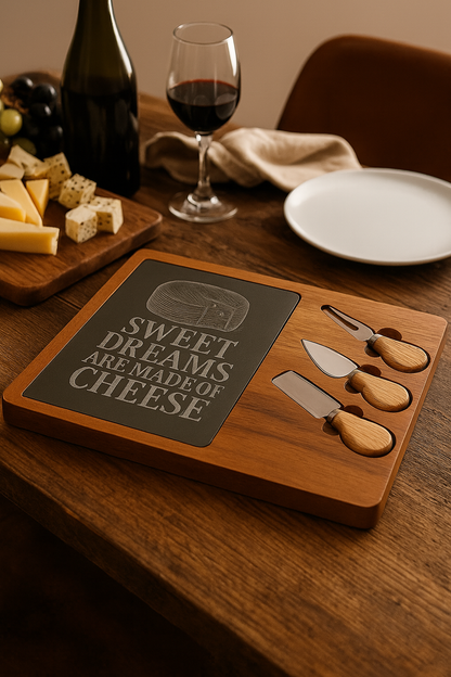 Engraved Charcuterie Board - Perfect for Cheese Lovers, Gift for Foodies, Wedding, Housewarming, Kitchen Decor