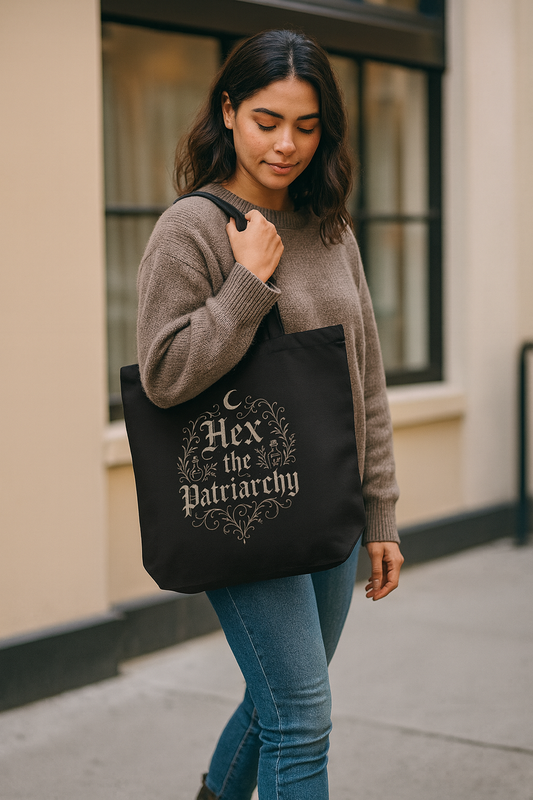Hex the Patriarchy Eco Tote Bag, Feminist Tote, Reusable Shopping Bag, Witchy Gift, Eco-Friendly Bag