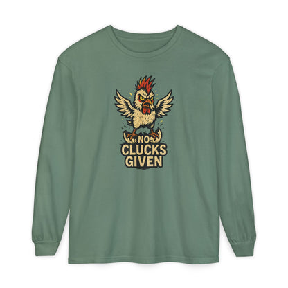 Funny Chicken T-Shirt, Unisex Long Sleeve Tee, Clucks Given Shirt, Gift for Farmers, Humor Apparel, Casual Wear