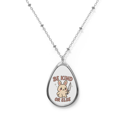 Cute Bunny Quote Necklace, Be Kind or Else, Animal Lover Jewelry, Gifts for Her, Everyday Wear, Easter Gift, Friendship Necklace