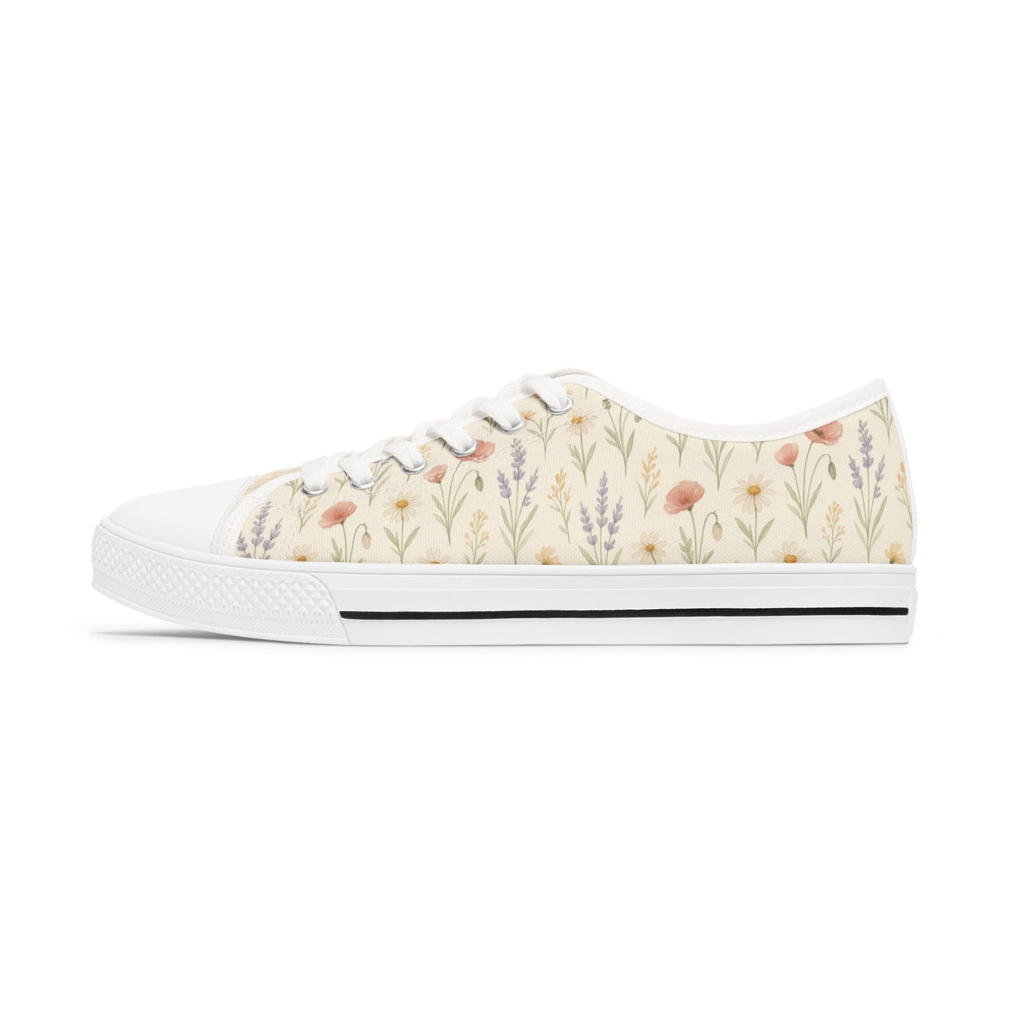 Floral Women's Low Top Sneakers | Cute Casual Shoes, Spring Fashion, Everyday Wear, Gift for Her, Comfort Sneakers