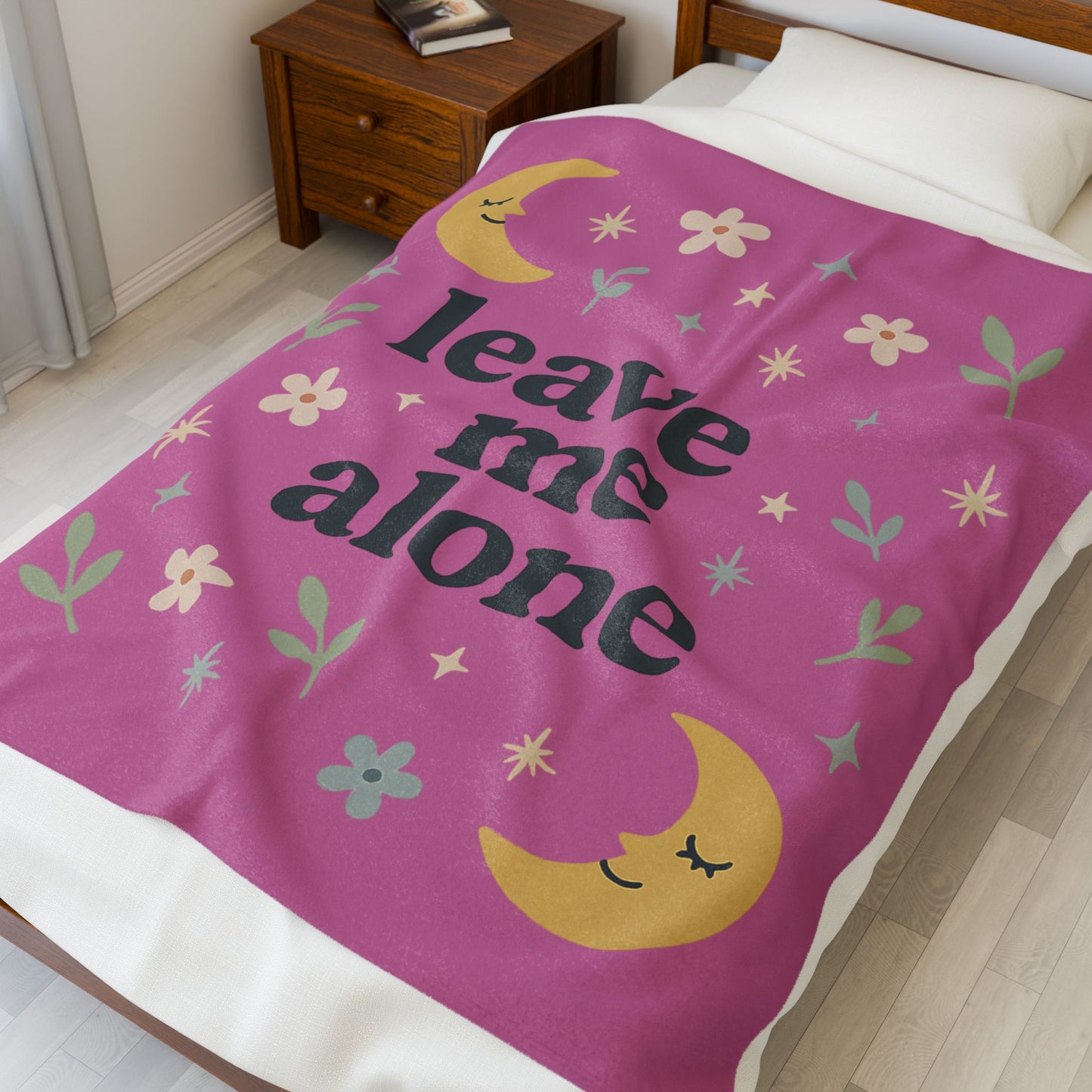 Velveteen Plush Blanket - Sarcastic Leave Me Alone Cozy Blanket