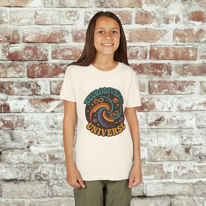 Neurodiverse Universe Youth Tee, Cool Children's T-Shirt, Educational Apparel, Gift for Kids, Space-themed Youth Shirt