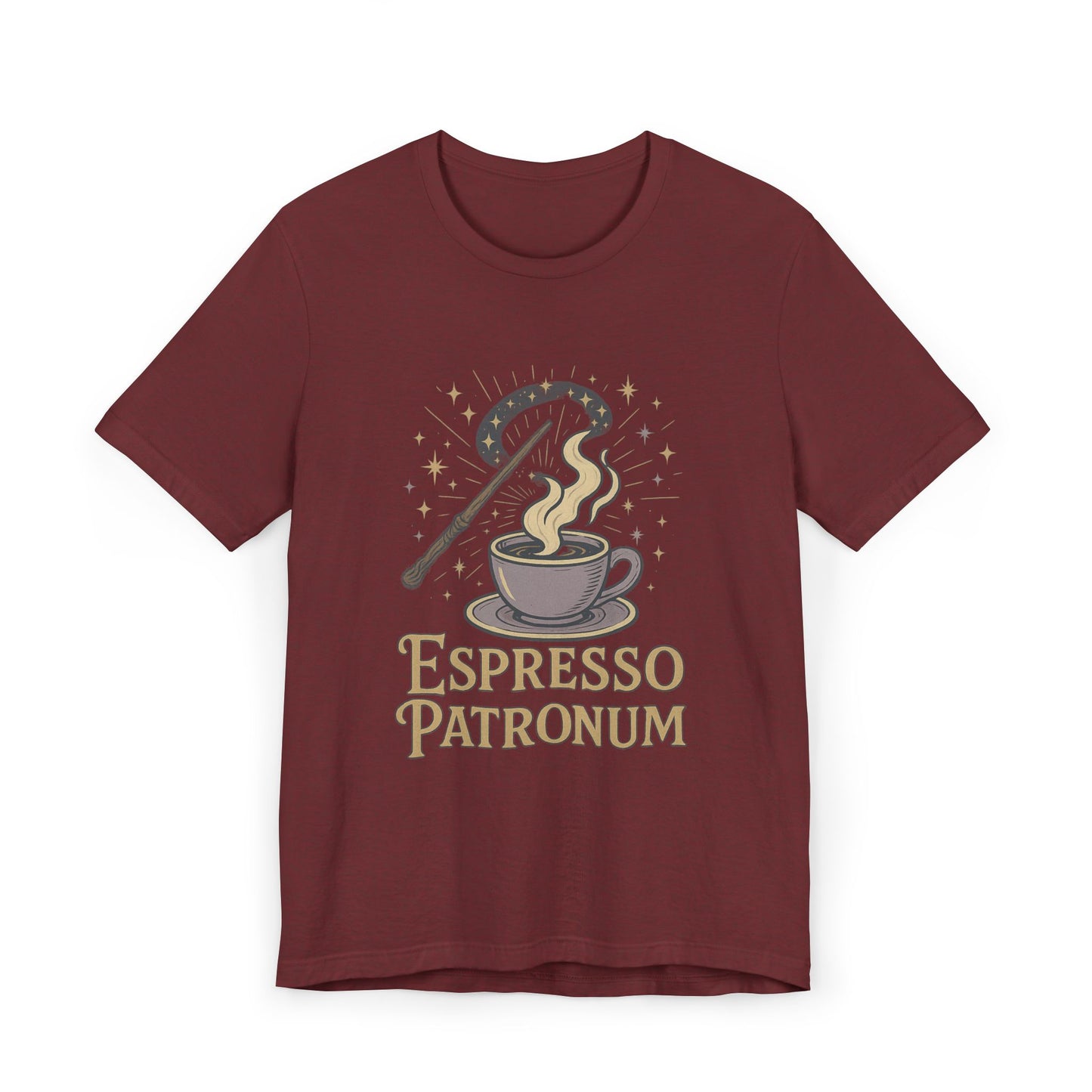 Espresso Patronum T-Shirt - Magical Coffee Tee, Gift for Coffee Lovers, Unisex Wizarding Apparel, Perfect for Casual Wear and Events