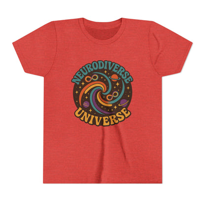 Neurodiverse Universe Youth Tee, Cool Children's T-Shirt, Educational Apparel, Gift for Kids, Space-themed Youth Shirt