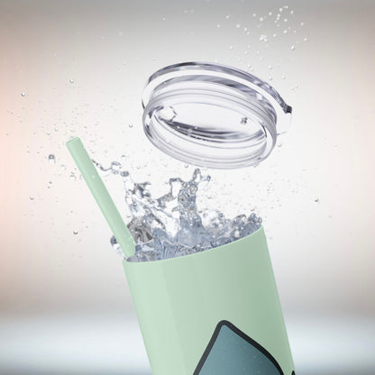 Emotionally Hydrated Tumbler, Cute Water Bottle, 20 oz Slim Cold Drink Cup, Motivational Gift, Summer Hydration, Reusable Straw Cup