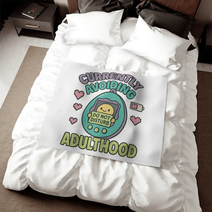Cozy Sweatshirt Blanket - Currently Avoiding Adulthood, Perfect for Lazy Days, Gifts for Graduates, Birthday Comfort