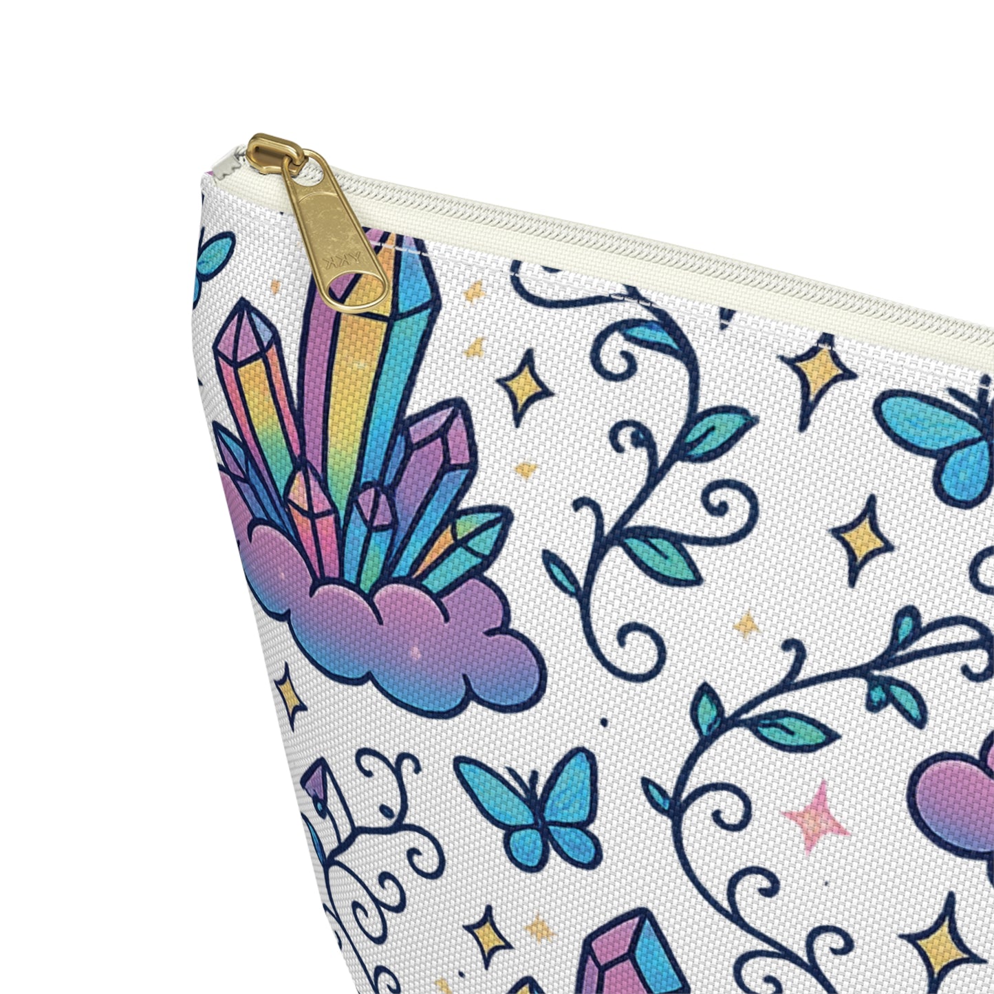 Crystal Dreams Accessory Pouch, Cosmetic Bag, Makeup Organizer, Travel Toiletry Pouch, Gift for Her, Magical Storage Solution