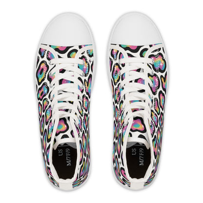 Colorful Leopard Print Women's High Top Sneakers | Trendy Urban Footwear, Fashion Statement, Casual Stylish Kicks, Gift for Her, [...]