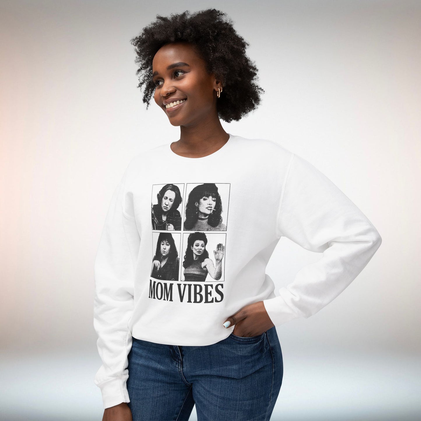 Mom Vibes Crewneck Sweatshirt - Lightweight Unisex Sweater for Casual Wear, Perfect Gift for Mother's Day, Birthdays, Everyday [...]
