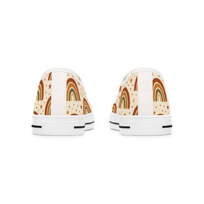 Rainbow Pattern Women's Low Top Sneakers, Trendy Casual Shoes, Colorful Footwear, Summer Fashion, Gift for Her