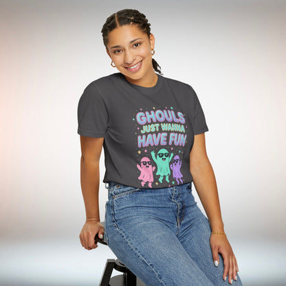 Fun Ghouls Graphic T-Shirt, Halloween Shirt, Unisex Tee, Ghost Lovers Gift, Party Apparel, Cute Summer Outfit