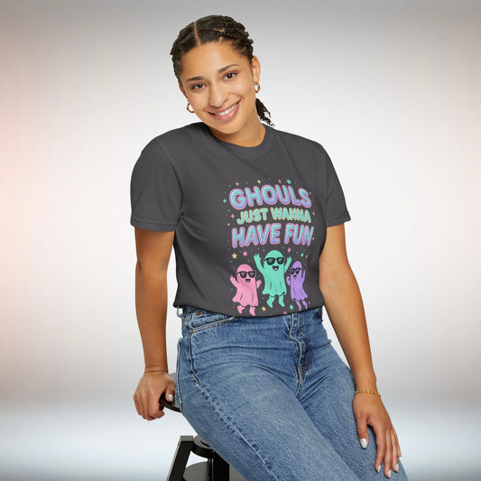 Fun Ghouls Graphic T-Shirt, Halloween Shirt, Unisex Tee, Ghost Lovers Gift, Party Apparel, Cute Summer Outfit