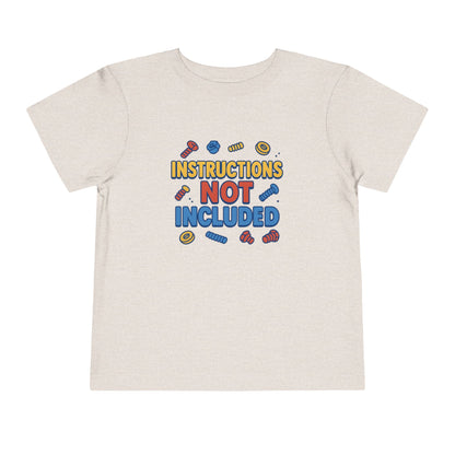 Instructions Not Included Toddler Tee, Cute Toddler T-shirt, Fun Kids Shirt, Summer Outfit, Gift for Kids