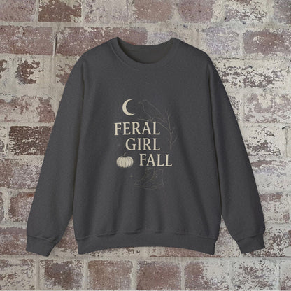Feral Girl Fall Sweatshirt | Cozy Autumn Crewneck | Perfect for Halloween, Harvest Celebrations, Gift for Nature Lovers, Unisex Style