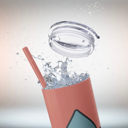 Emotionally Hydrated Tumbler, Cute Water Bottle, 20 oz Slim Cold Drink Cup, Motivational Gift, Summer Hydration, Reusable Straw Cup