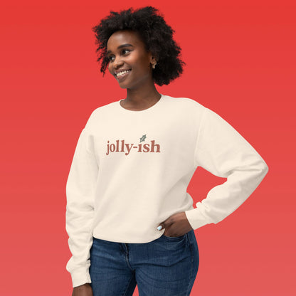 Jolly-ish Crewneck Sweatshirt - Cozy Unisex Apparel for Holiday Spirit, Casual Wear, Gift for Friends, Christmas Sweater, Everyday Comfort