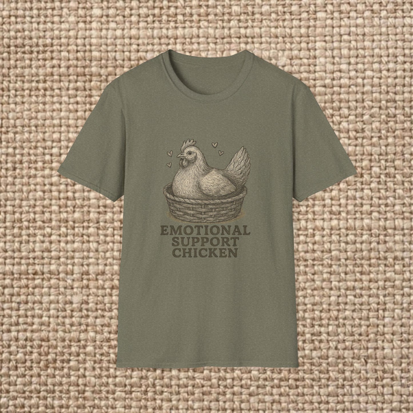 Emotional Support Chicken T-Shirt, Funny Chicken Tee, Farm Animal Gift, Quirky Humor Shirt, Cute Casual Wear, Unisex Apparel