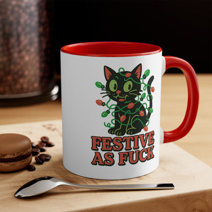 Festive Accent Mugs - Whimsical Holiday Drinkware, Christmas Gift, Cozy Coffee Mug, Unique Housewarming Present, Cute Tea Cup