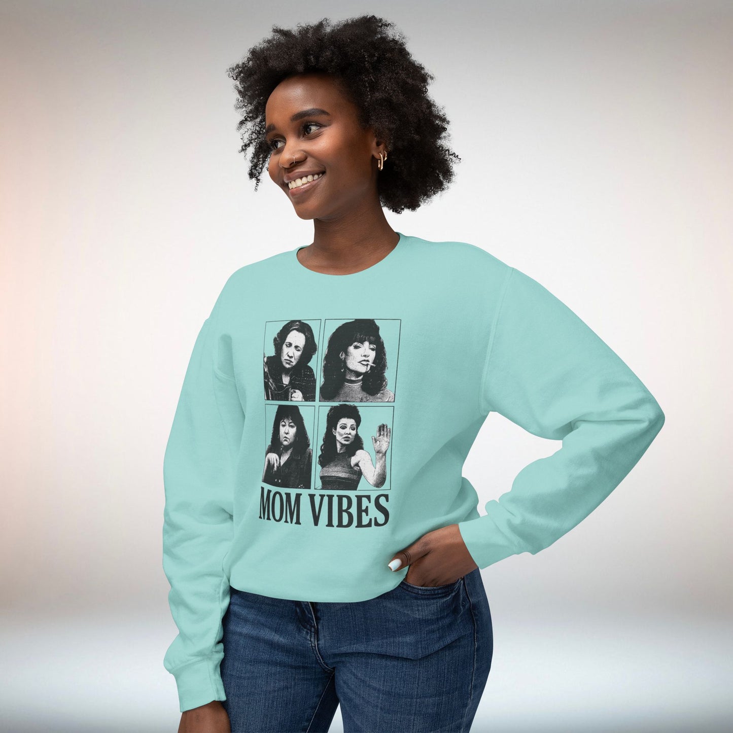 Mom Vibes Crewneck Sweatshirt - Lightweight Unisex Sweater for Casual Wear, Perfect Gift for Mother's Day, Birthdays, Everyday [...]