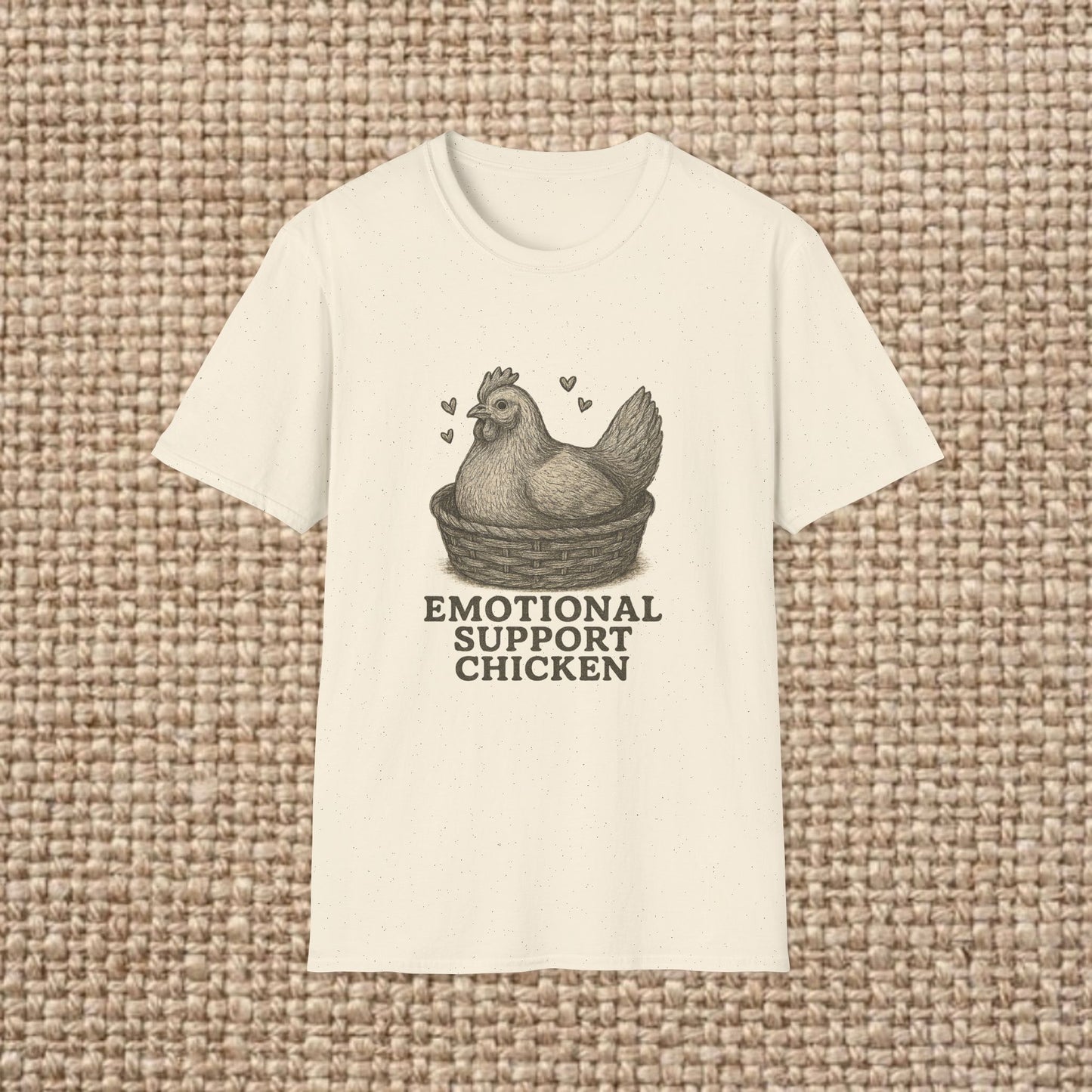 Emotional Support Chicken T-Shirt, Funny Chicken Tee, Farm Animal Gift, Quirky Humor Shirt, Cute Casual Wear, Unisex Apparel