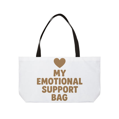 Emotional Support Weekender Tote Bag, Travel Tote, Beach Bag, Gift for Friends, Weekend Getaway Bag, Self-Care Essential